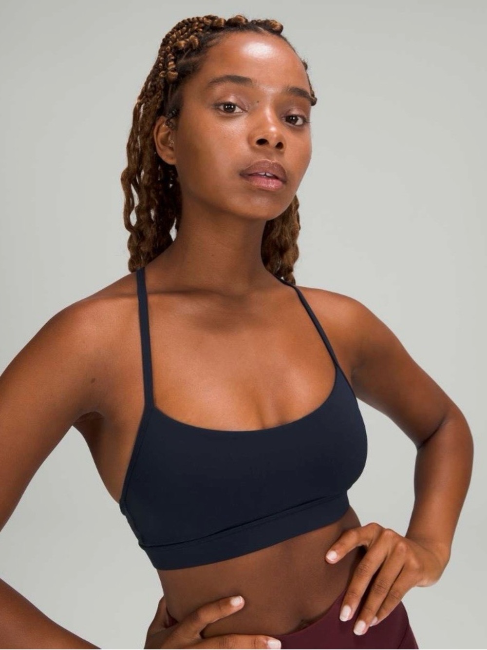 Lululemon Women’s Flow Y Sports Bra Nulu Light Support Tank Top Black 4 FLAW